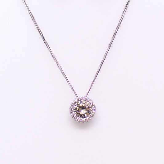 Silver CZ Halo Necklace - John Ross Jewellers