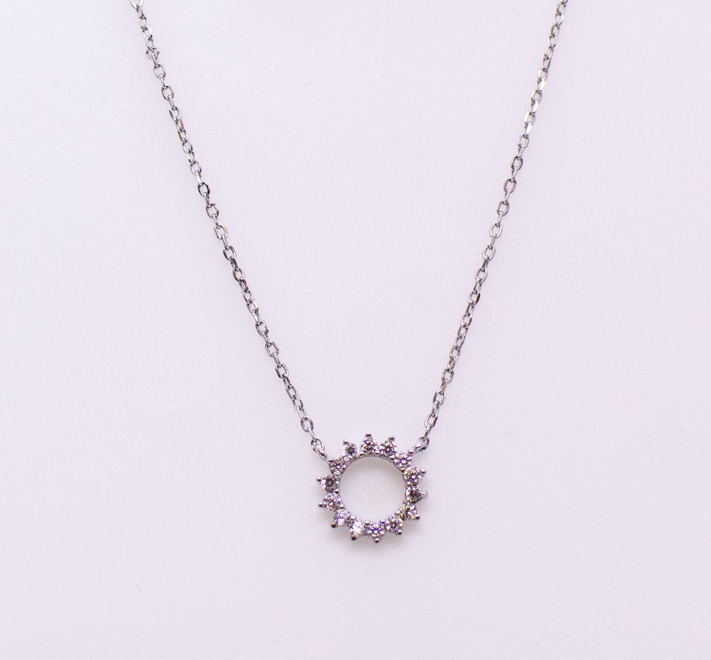 Silver CZ Open Circle Necklace - John Ross Jewellers