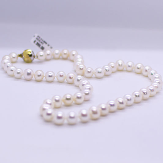 Cultured Freshwater Pearl Necklace - 9mm|18" - John Ross Jewellers