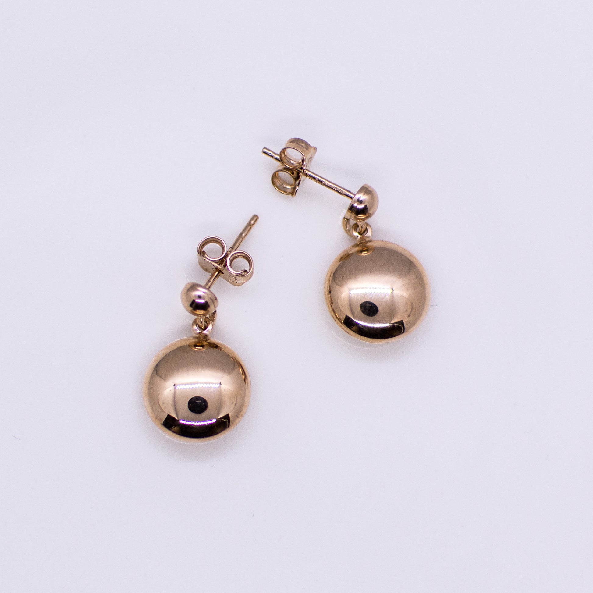 9ct Rose Gold Disc Drop Earrings - John Ross Jewellers