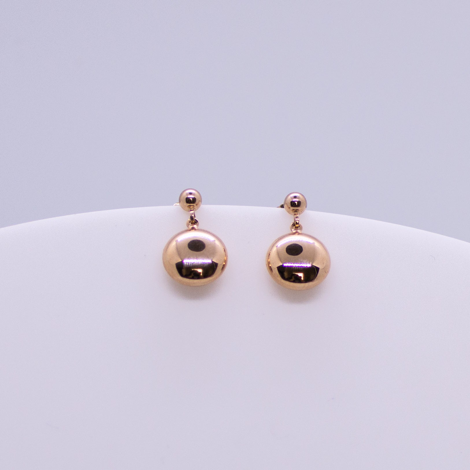 9ct Rose Gold Disc Drop Earrings - John Ross Jewellers