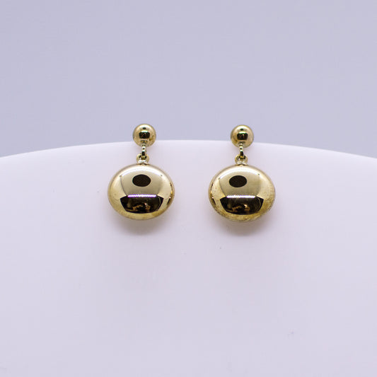 9ct Gold Disc Drop Earrings - John Ross Jewellers