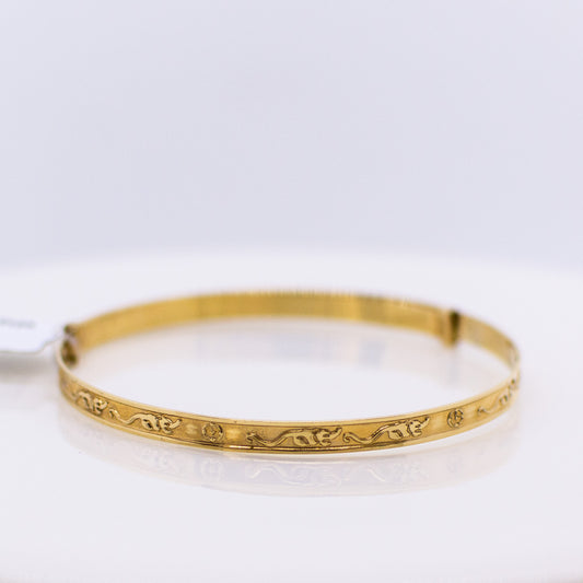 Kids 9ct Gold Filigree Bangle - John Ross Jewellers