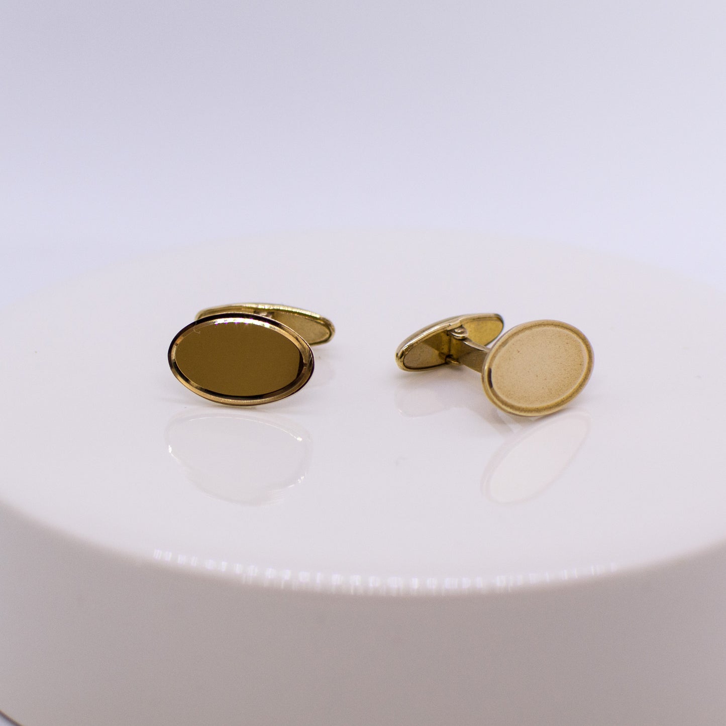 9ct Gold Cufflinks - Oval - John Ross Jewellers