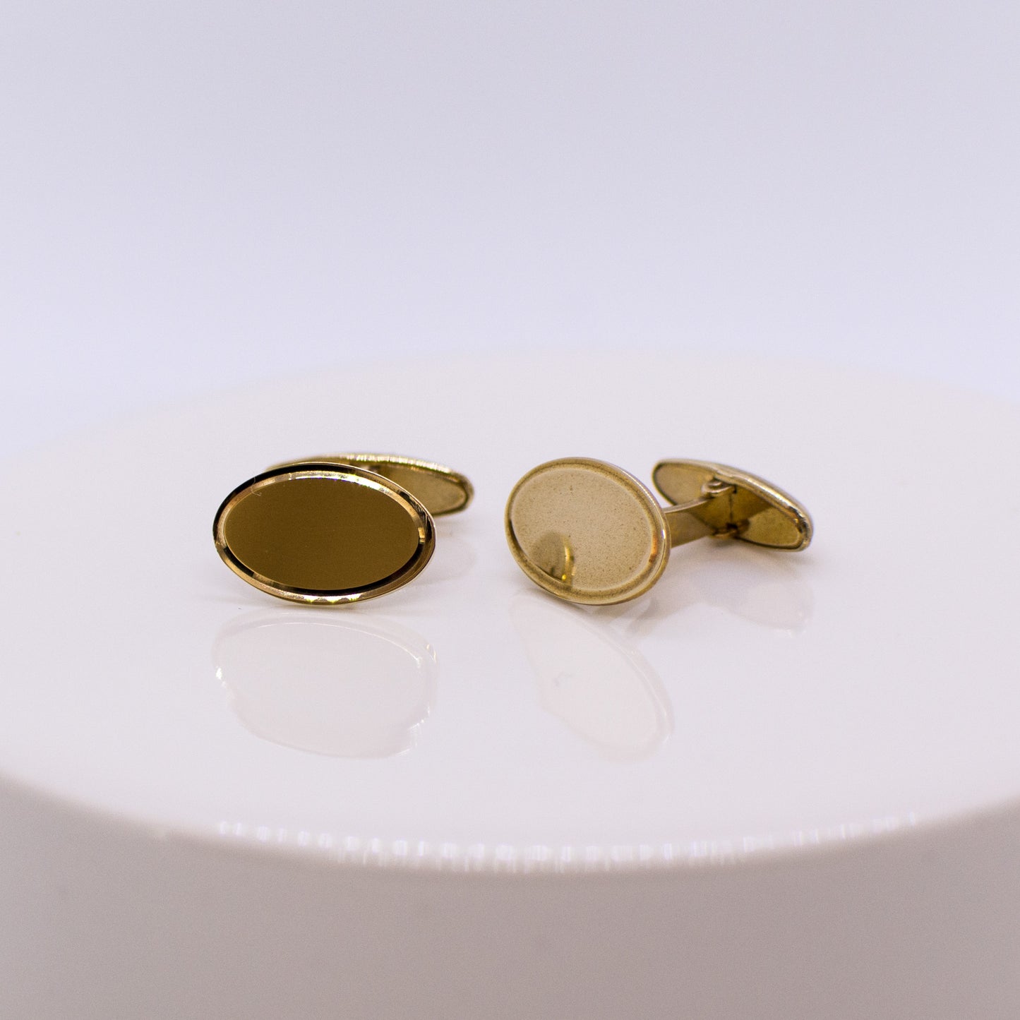 9ct Gold Cufflinks - Oval - John Ross Jewellers