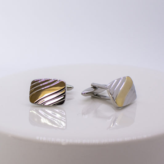 Silver & Gold Cufflinks - Square - John Ross Jewellers