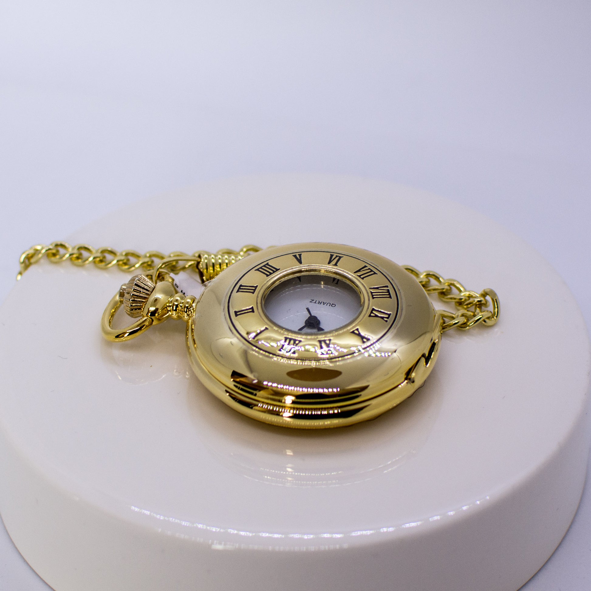 Gold Half Hunter Pocket Watch with Stand - John Ross Jewellers