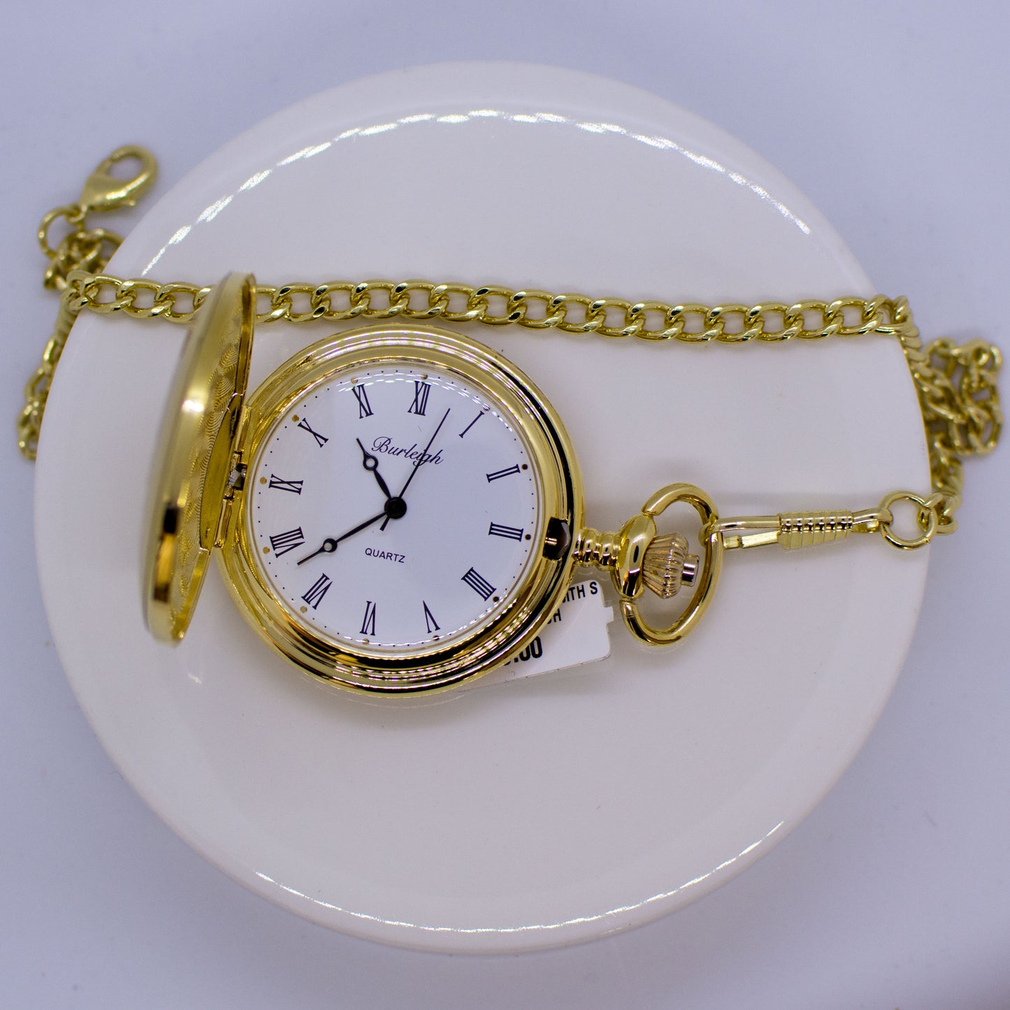 Gold Full Hunter Pocket Watch with Stand - John Ross Jewellers