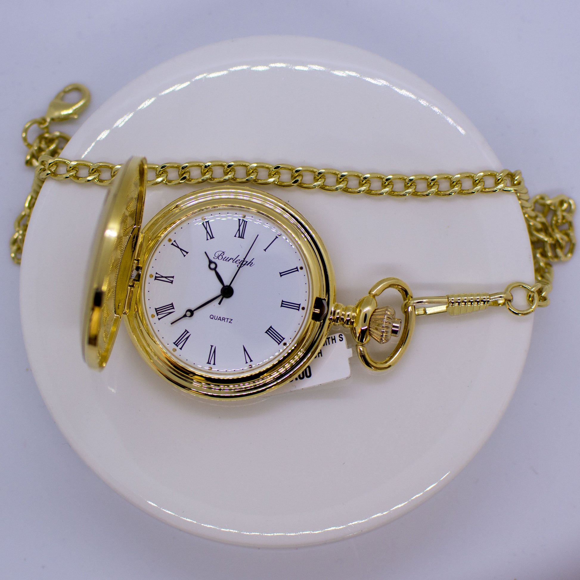 Gold Full Hunter Pocket Watch with Stand - John Ross Jewellers
