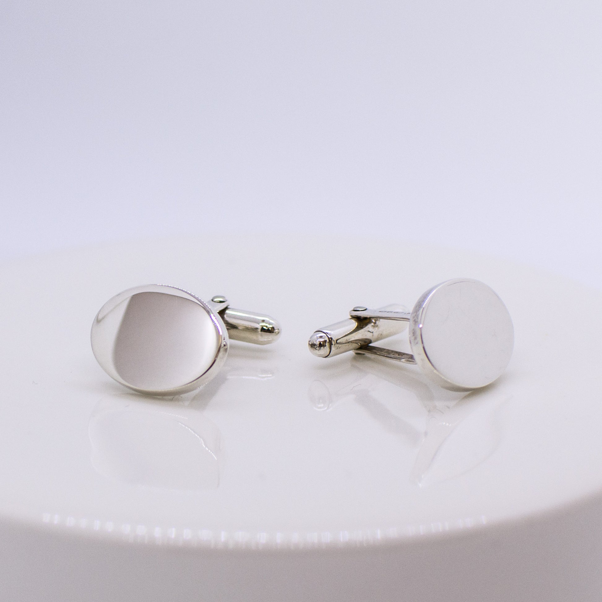 Silver Cufflinks - Oval - John Ross Jewellers