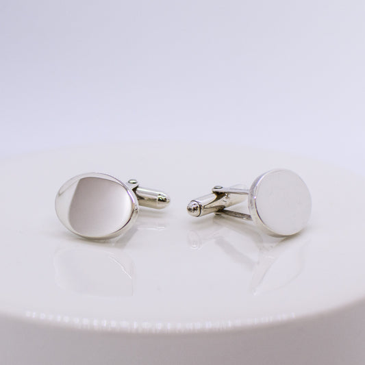 Silver Cufflinks - Oval - John Ross Jewellers