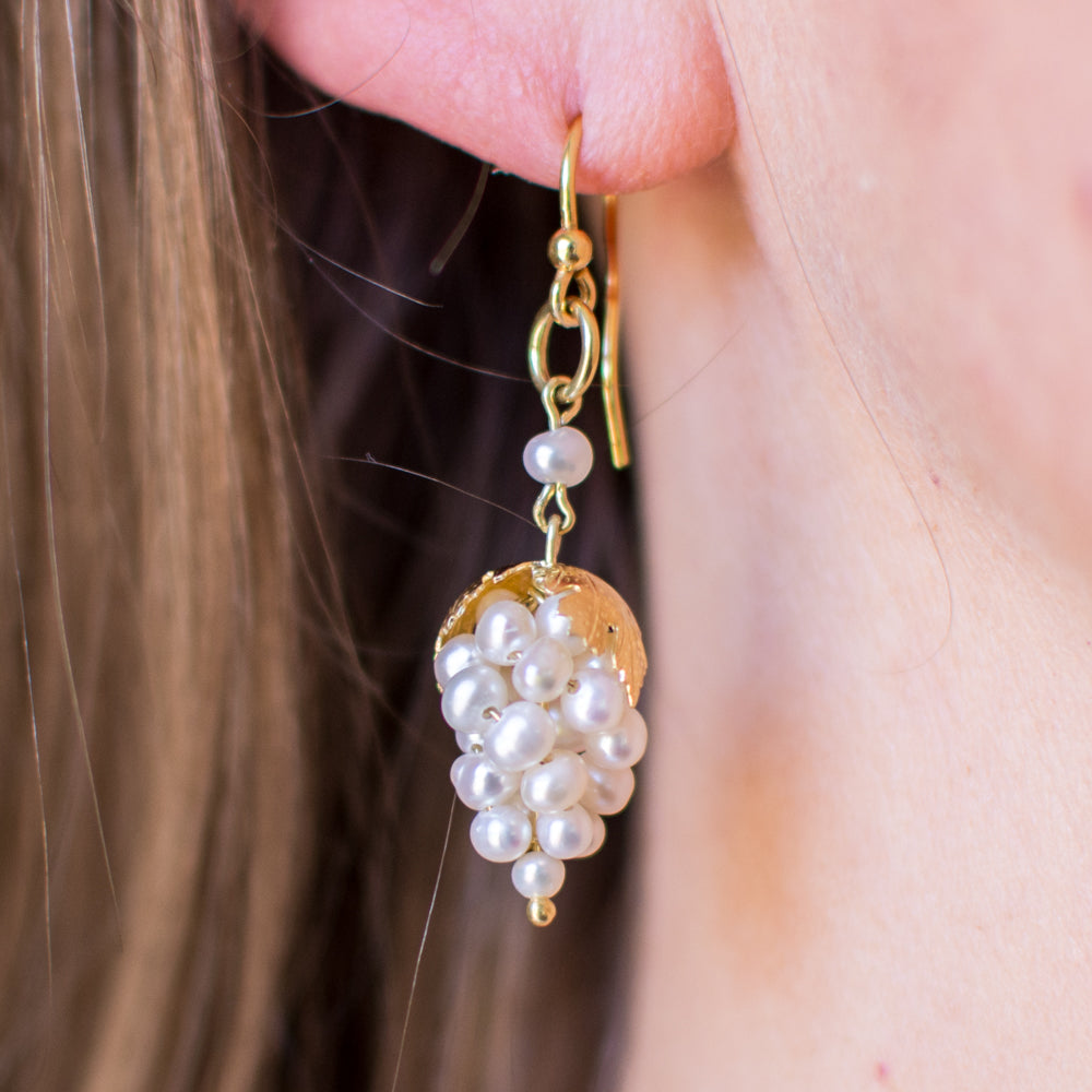 Seed Pearl Drop Earrings - Grapes - John Ross Jewellers