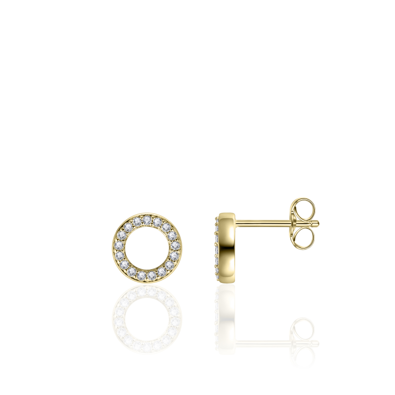 Glitz Eternity CZ Stud Earrings - Gold - John Ross Jewellers