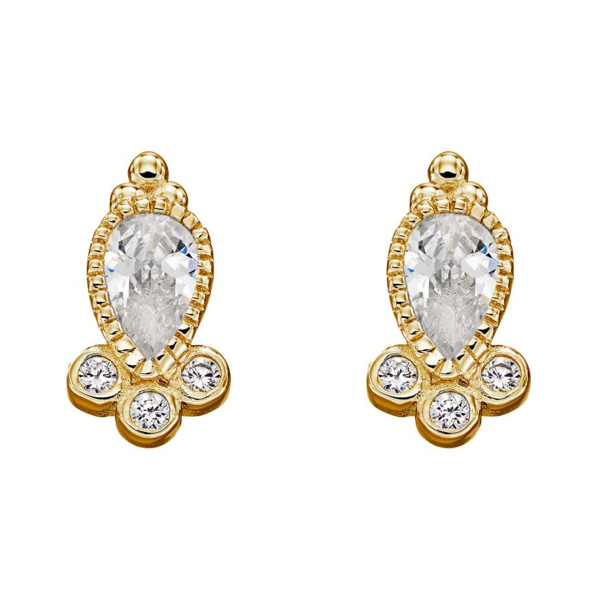 Sunshine Trinity Pear Stud Earrings - John Ross Jewellers