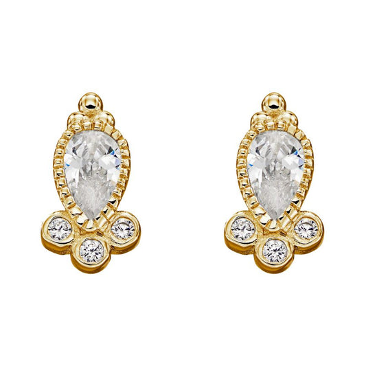 Sunshine Trinity Pear Stud Earrings - John Ross Jewellers