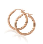 9ct Rose Gold Hoop Earrings | 24mm - John Ross Jewellers