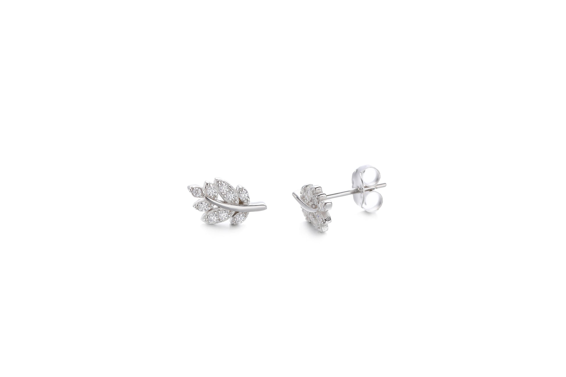 Silver CZ Twig Stud Earrings - John Ross Jewellers