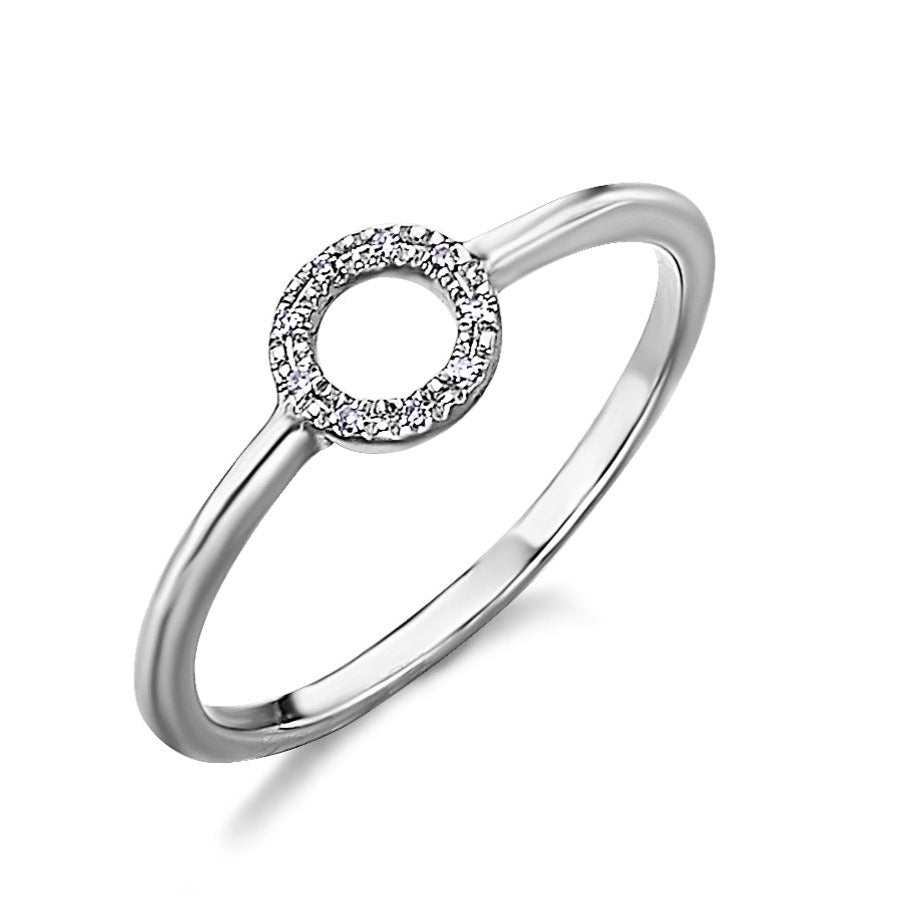 18ct White Gold Diamond Circle Ring | 0.018ct - John Ross Jewellers