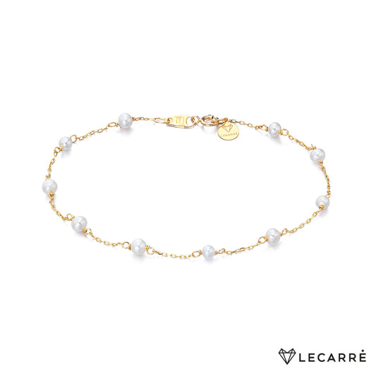 18ct Gold Cultured Pearl Station Bracelet - John Ross Jewellers