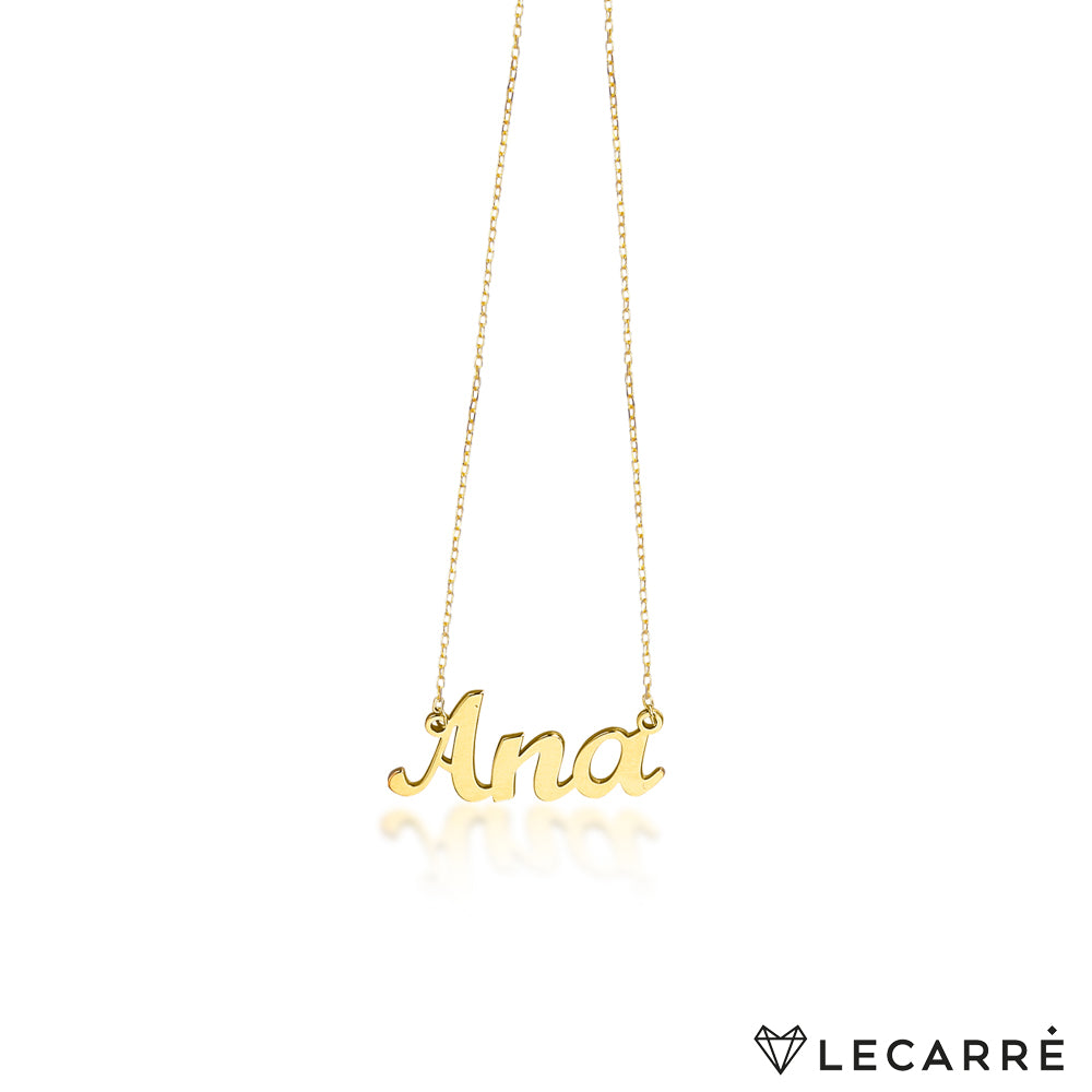 Gold necklace with name on sale cheap