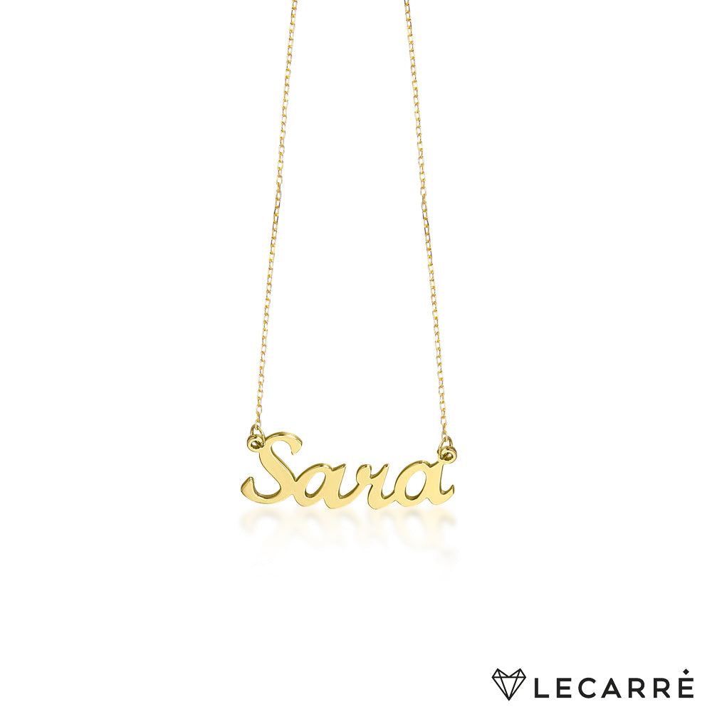 18ct Gold Name Plate Necklace - John Ross Jewellers