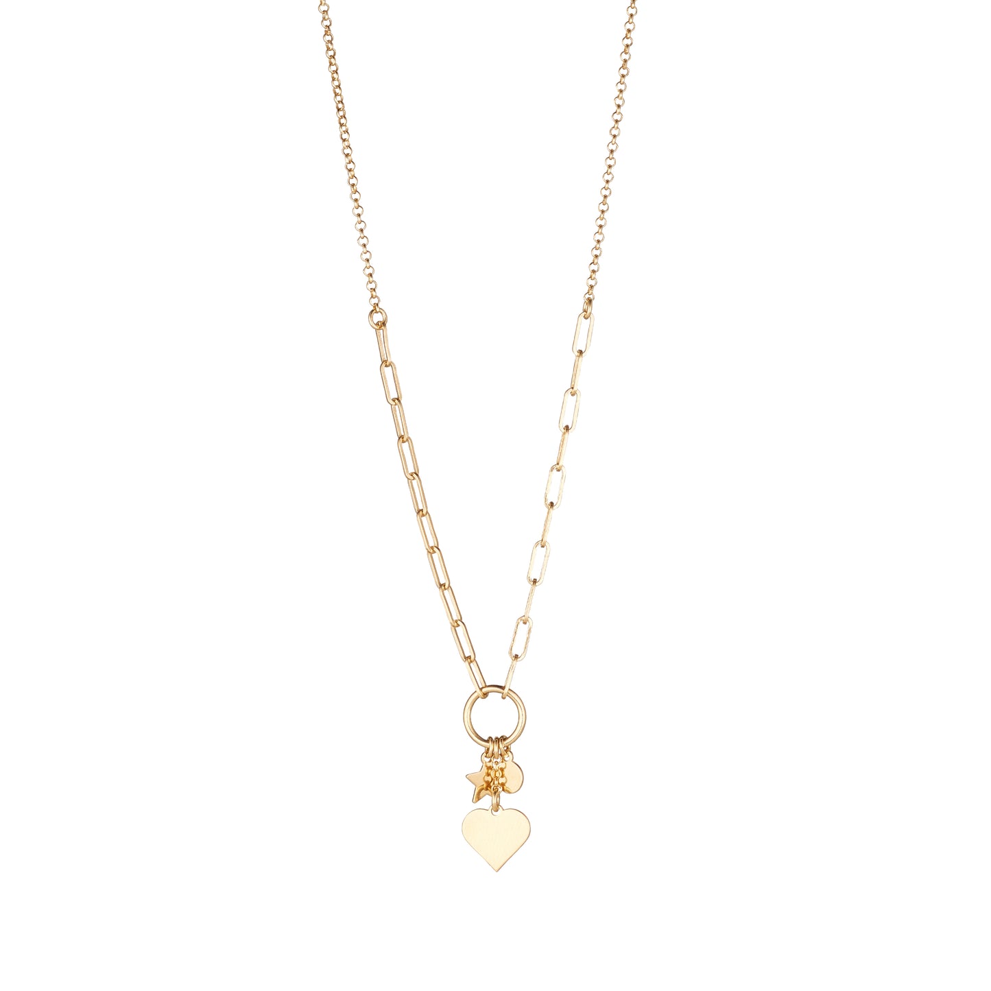 Sunshine Heart, Moon & Star Charms Necklace - John Ross Jewellers