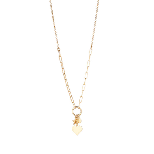 Sunshine Heart, Moon & Star Charms Necklace - John Ross Jewellers