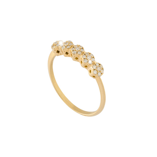 REBECCA Lux Diamond Riviera Ring | 18ct Yellow Gold - John Ross Jewellers