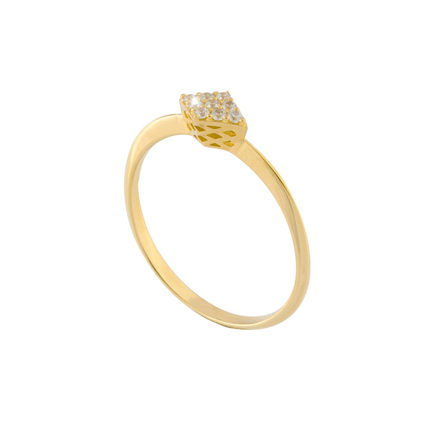 REBECCA Lux Diamond Matelassé Ring | 18ct Yellow Gold - John Ross Jewellers