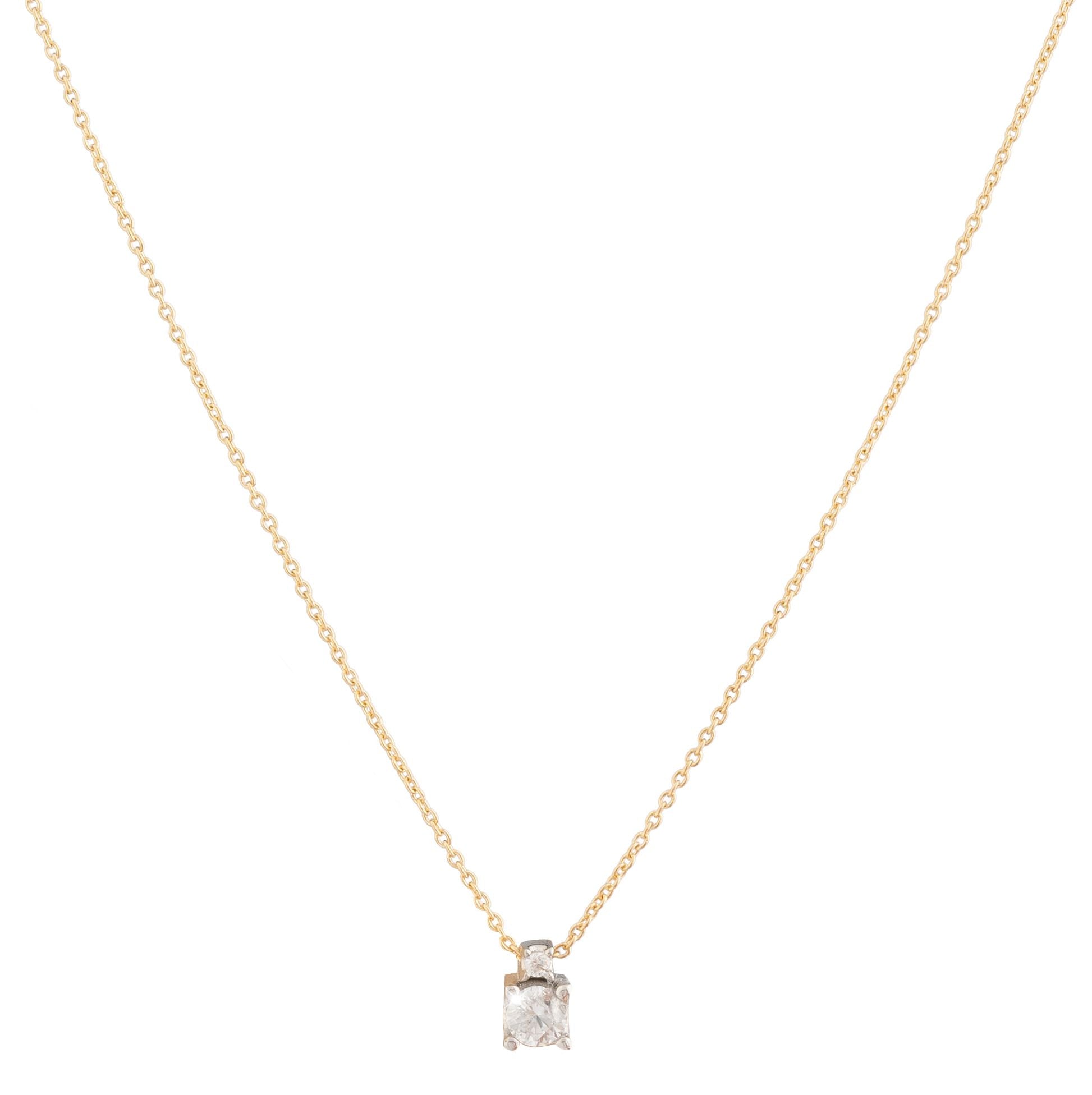 REBECCA Lux Diamond Solitaire Necklace | Juliet 18ct Yellow Gold - John Ross Jewellers