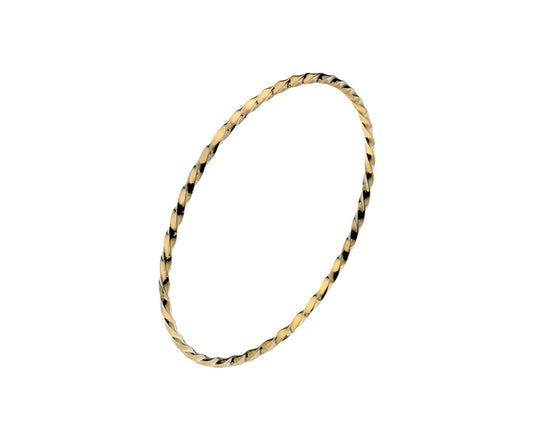 9ct Gold Classic Twist Polished Bangle 2mm - John Ross Jewellers