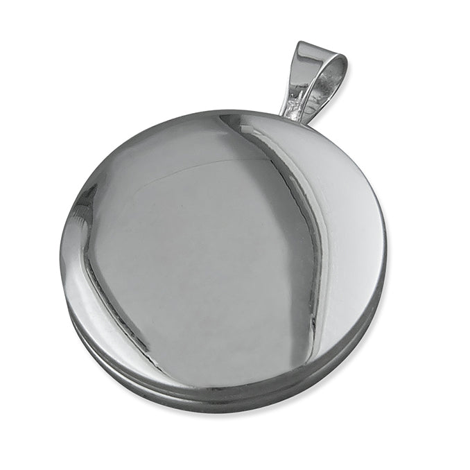 Silver Polished Round Locket & Chain | Plain - John Ross Jewellers