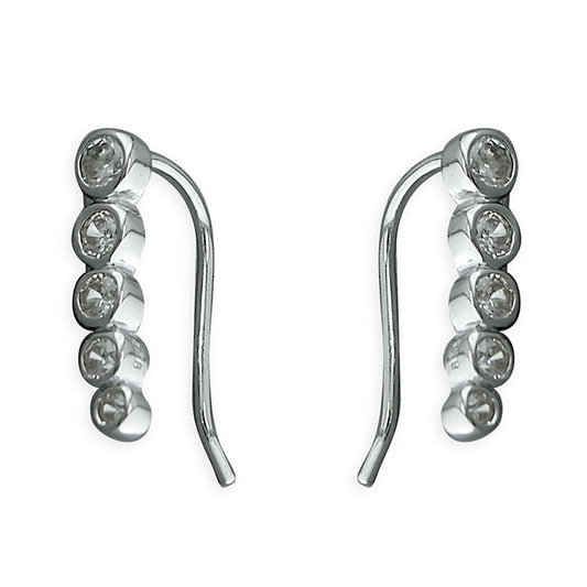 Silver CZ Climbers - 14mm - John Ross Jewellers