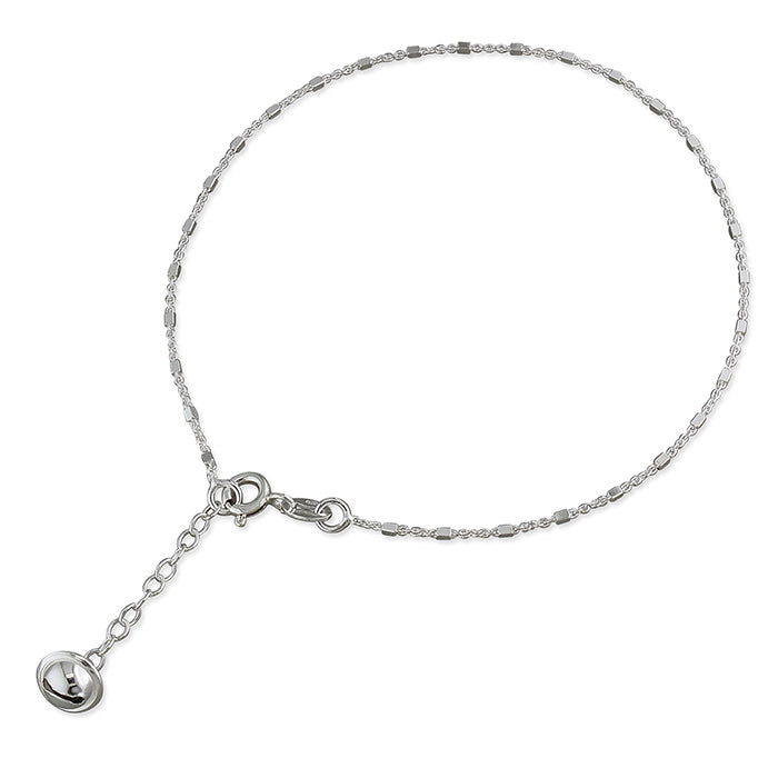 Silver Anklet - Bell Charm | 25cm - John Ross Jewellers