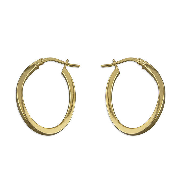 SUNSHINE Wavy Oval Hoop Earrings - John Ross Jewellers
