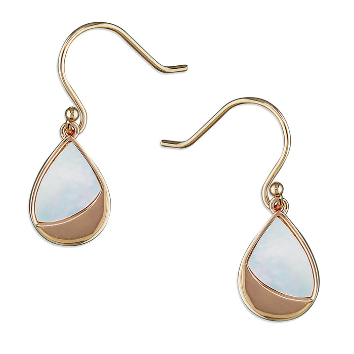 Rose Silver Mother of Pearl Pear Drop Earrings - John Ross Jewellers