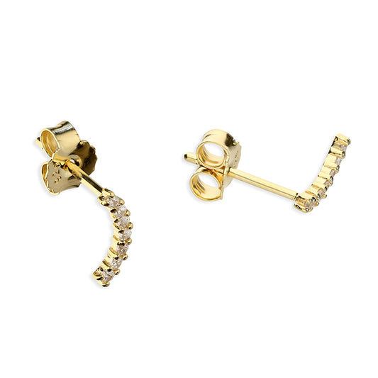 SUNSHINE CZ Curve Stud Earrings - John Ross Jewellers