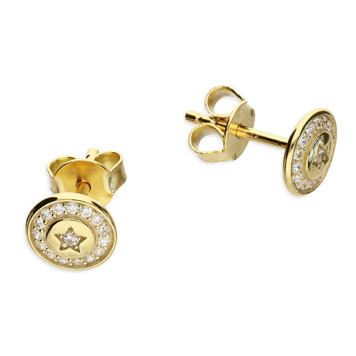 SUNSHINE CZ Button Stud Earrings - John Ross Jewellers