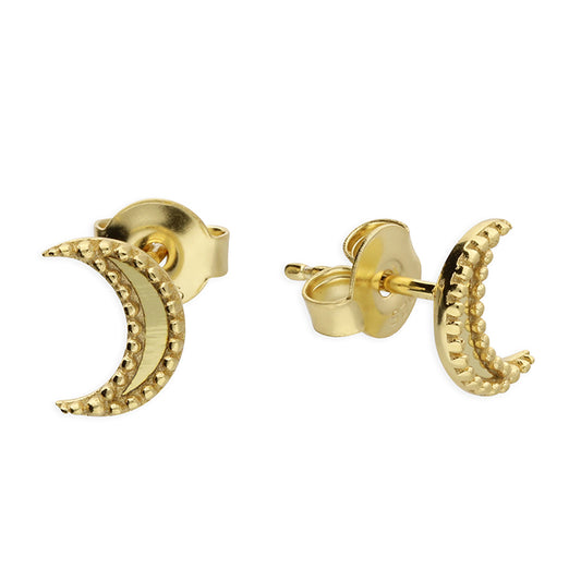 SUNSHINE Beaded Moon Stud Earrings - John Ross Jewellers