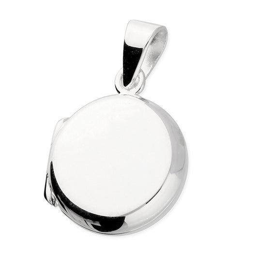 Silver Plain Round Locket and Chain - Small - John Ross Jewellers