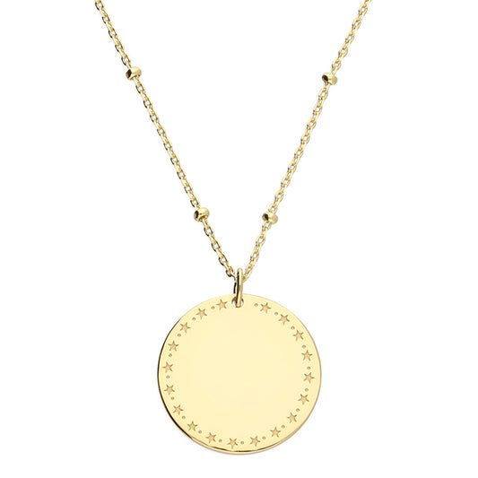 Sunshine Star Edged Disc Necklace - John Ross Jewellers