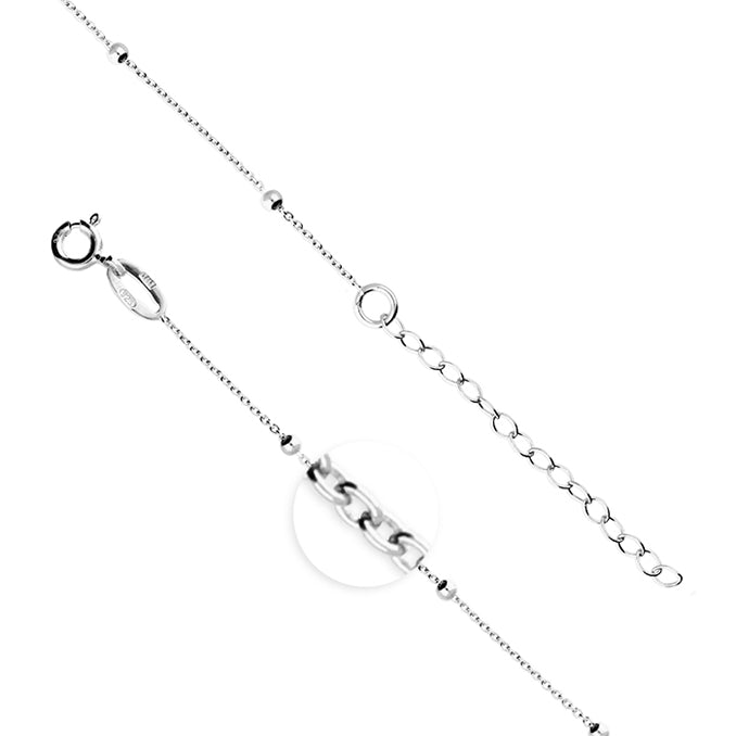 Silver Trace & Bead Satellite Chain - John Ross Jewellers