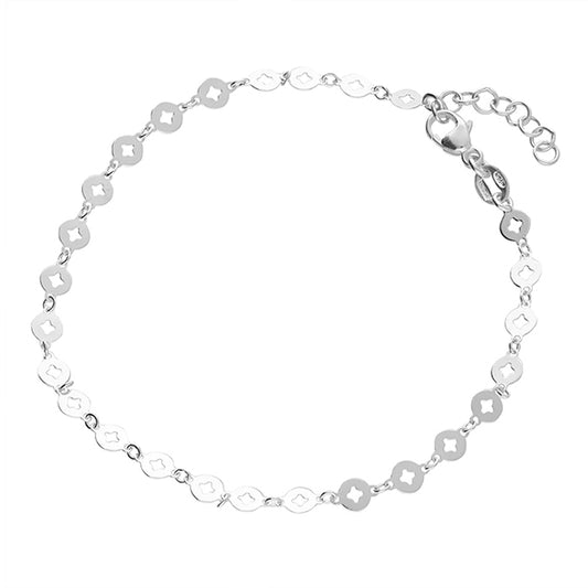 Silver Anklet - Cutout Discs - John Ross Jewellers