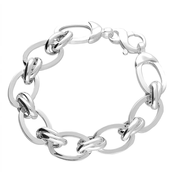 Silver Chunky Oval Link Bracelet - John Ross Jewellers