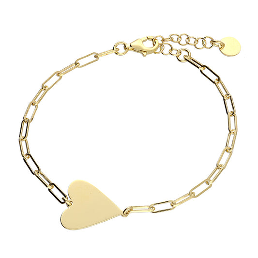 Sunshine Identity Link Bracelet - Gold Heart - John Ross Jewellers