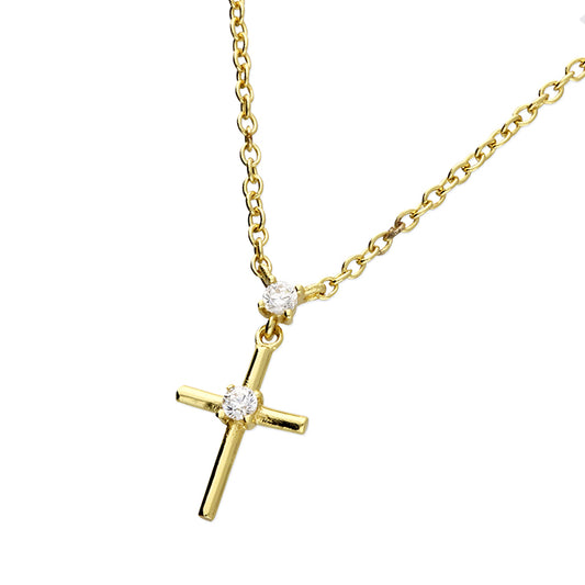 Sunshine CZ Cross Necklace - John Ross Jewellers