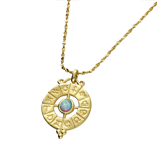 Sunshine Opalique Zodiac Disc Necklace - John Ross Jewellers