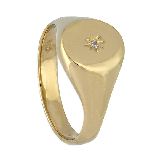 Sunshine Oval Star Signet Ring - John Ross Jewellers