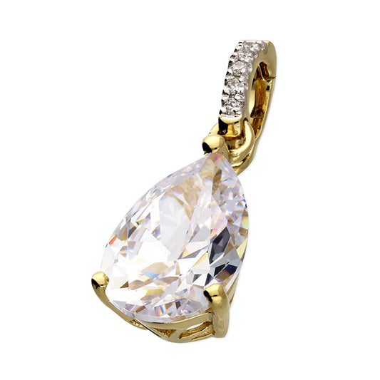 Sunshine Pear CZ Pendant & Chain - John Ross Jewellers