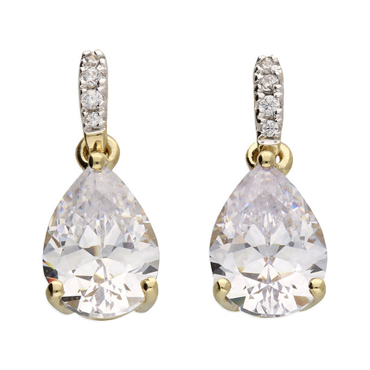 Sunshine Pear CZ Drop Earrings - John Ross Jewellers